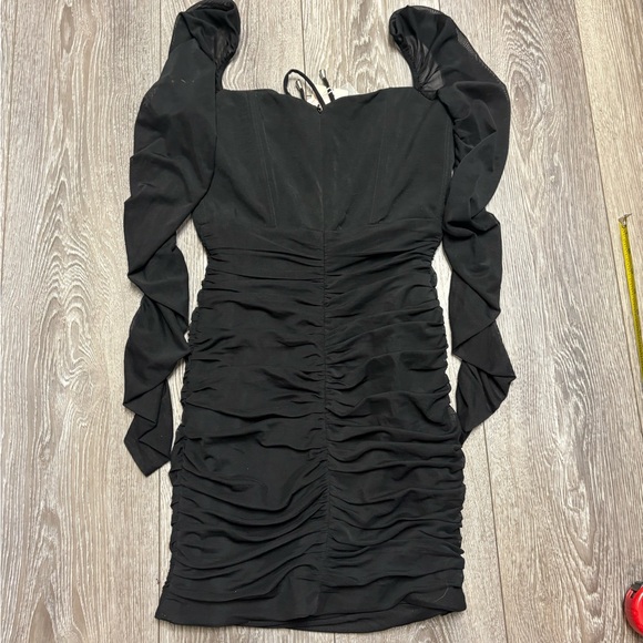 Oh Polly Black Lace-Up Long Sleeve Dress - Picture 9 of 10
